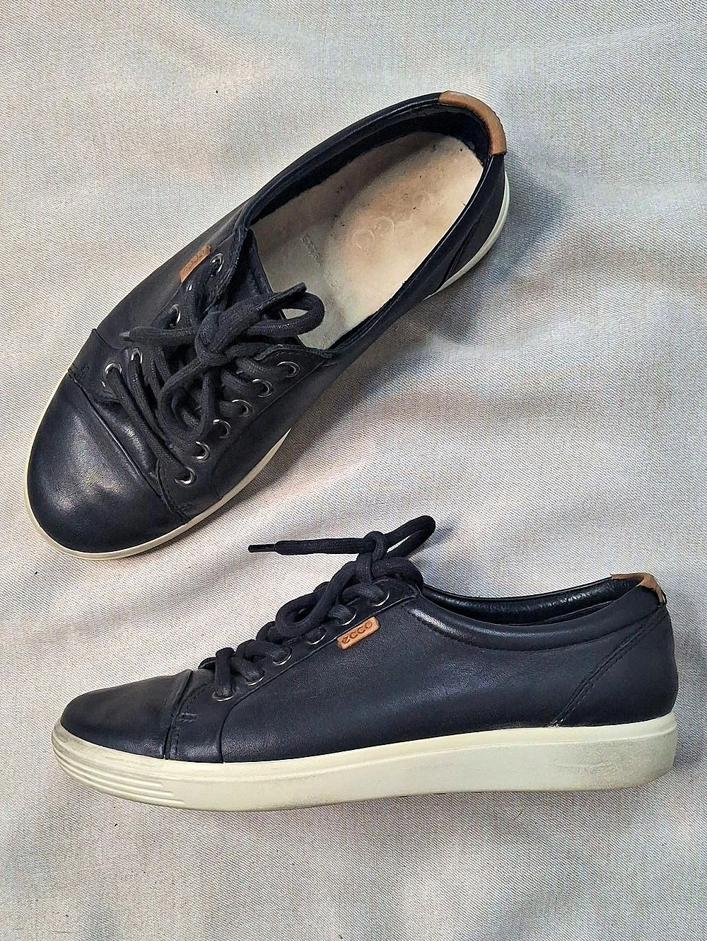 ECCO Soft 7 Leather Lace-Up Sneaker Sneakers Black EU 39